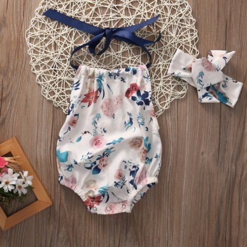 Newborn Cute Baby Girl  Floral  Sleeveless 