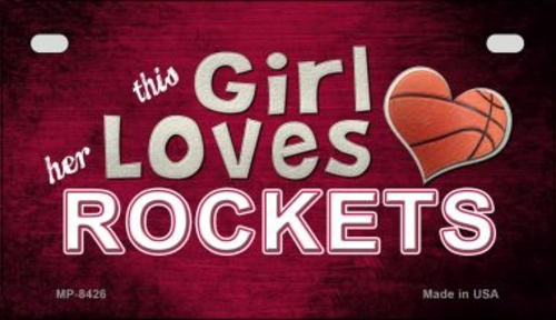 Smart Blonde MP-8426 7 x 4 in. This Girl Loves Her Rockets Novelty Met