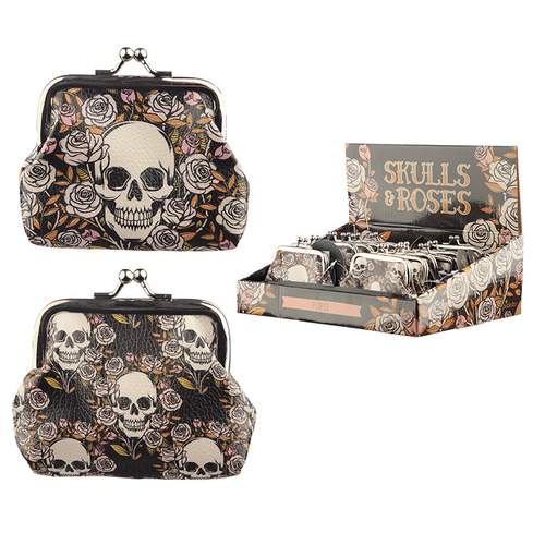 Skulls & Roses Tic Tac Change Purse