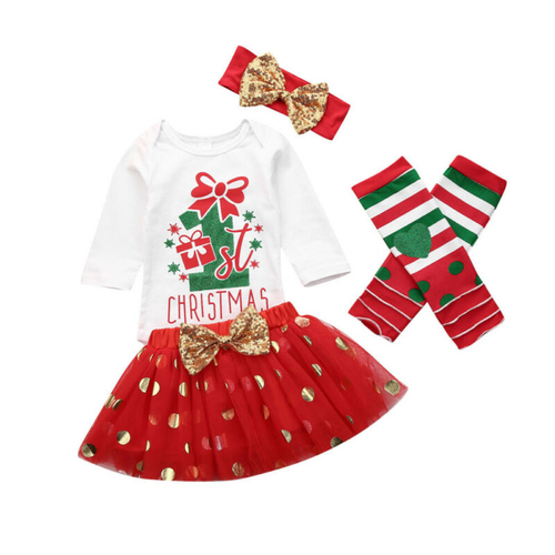 Pudcoco Autumn Christmas Dress kids Toddler Baby