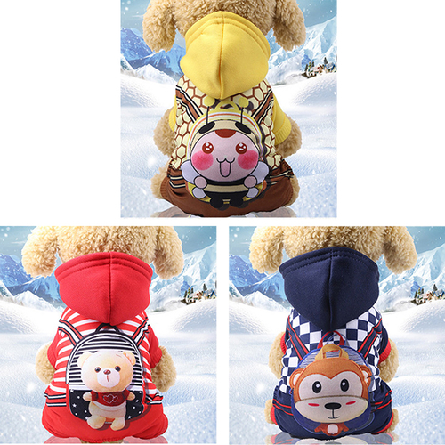 5 Size Cartoon Pet Dog Clothes Cotton Puppy Hooded