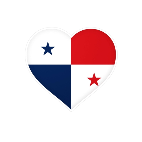 Autocollant en coeur Drapeau du Panama en plusieurs tailles