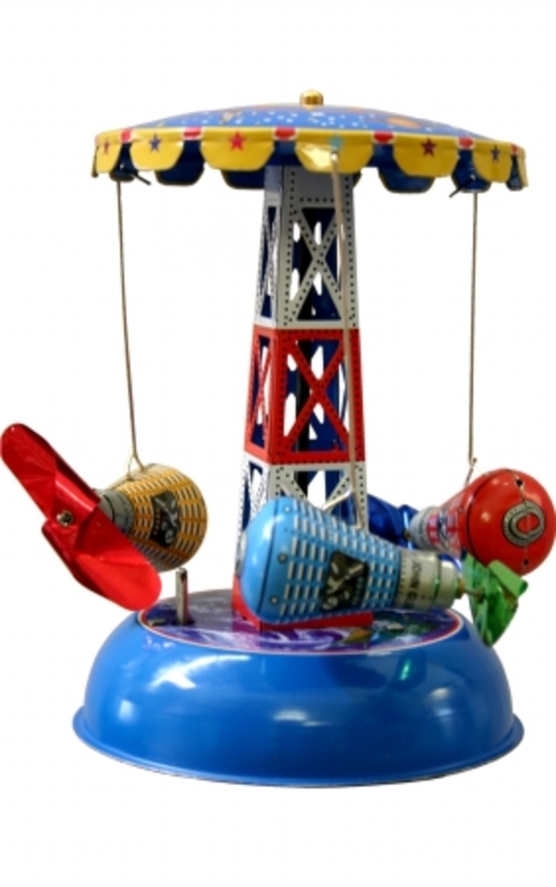 SHAN MS631 Collectible Tin Toy - Carousel with Space Capsules