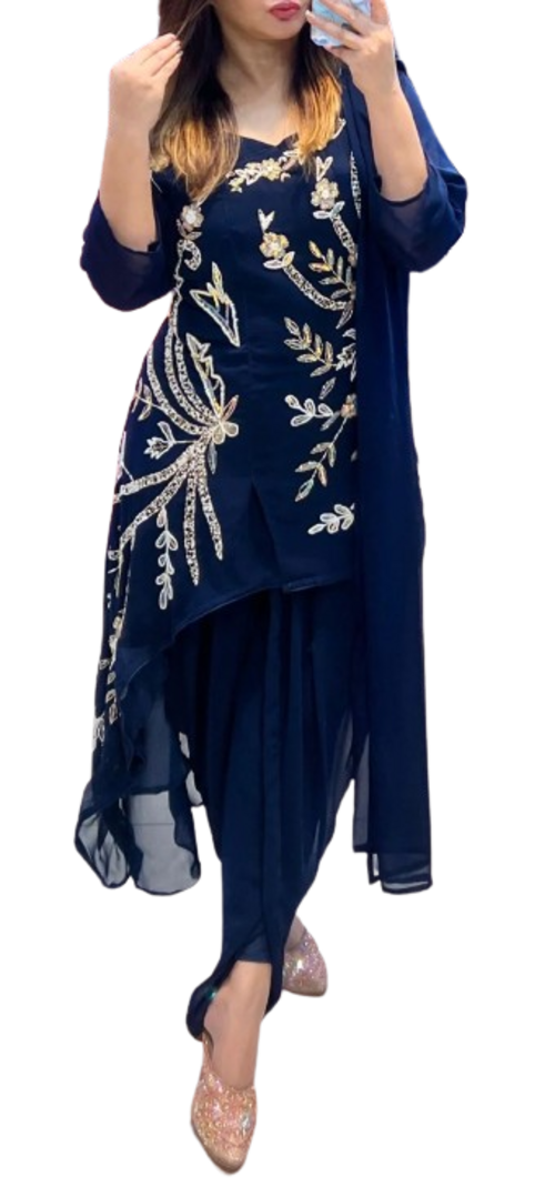 Women's Beautiful Georgette Fabric Designer Top Attached With lining