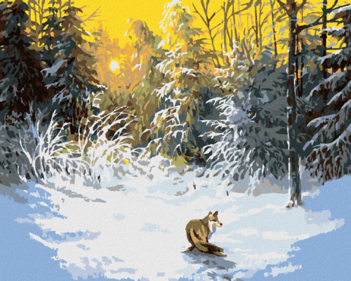 Paint by Numbers - FOX IN A SNOWY FOREST