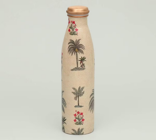 Chevron Palms Copper Bottle 950 mL