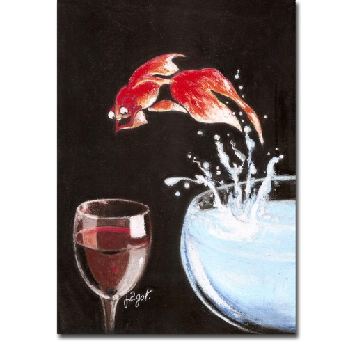 Artistic Home Gallery 1216745TG Heureux Poisson Happy As A Fish by Jea