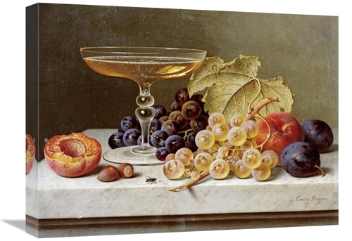Global Gallery GCS-268422-22-142 22 in. A Glass of Champagne & Grapes 
