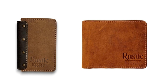 Leather Wallet for Men's Bifold Stylish Compact Brown Wallet Card