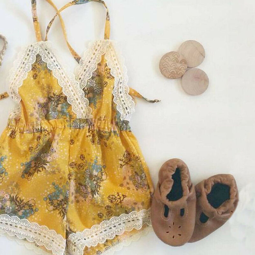 Newborn Baby Girls Clothing Floral Romper One