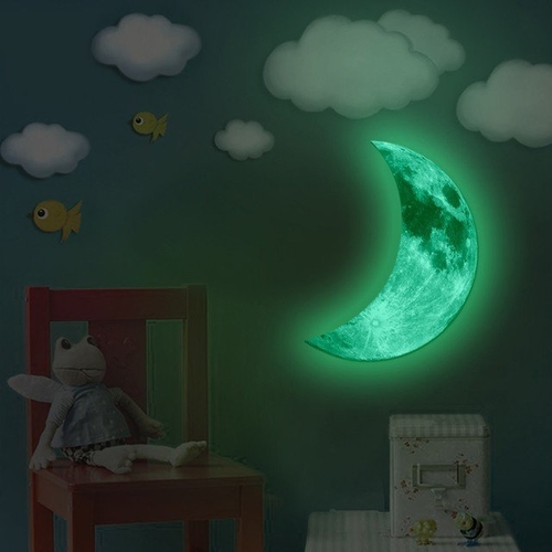 Glow Crescent Moon Wall Decal