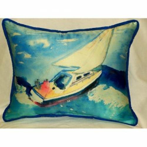 Betsy Drake ZP257 Sailboat Throw Pillow- 20 x 24 in.