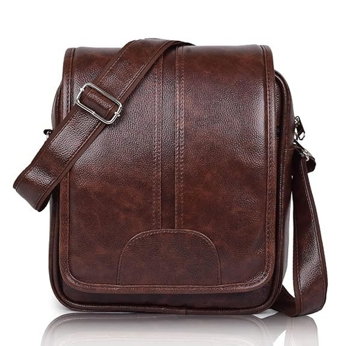 PU Leather Messenger Slings Bag, Cross Body Travel/Office One Side