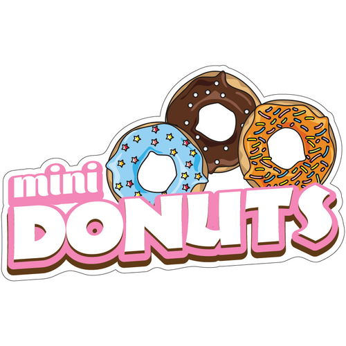 SignMission D-DC-16 Mini Donuts19 16 in. Mini Donuts Decal Concession 