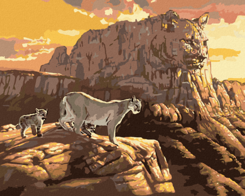 Zuty - Paint by Numbers - PUMA, ROCKS AND THE SUNSET (D. RUSTY RUST),