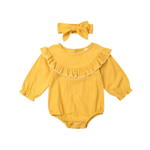 Pudcoco Autumn Newborn Kids Baby Girl Solid