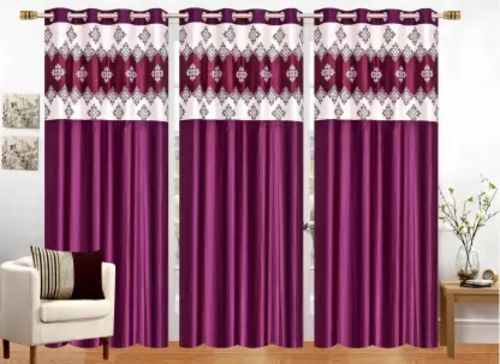 214 cm (7 ft) Polyester Room Darkening Door Curtain (Pack Of 3) 