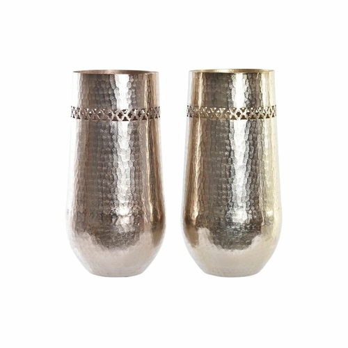 Vase DKD Home Decor Copper Golden Aluminium 17 x 17 x 35 cm Arab