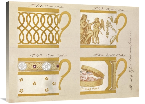 Global Gallery GCS-454917-3040-142 30 x 40 in. Quatre Tasses Avec Fond