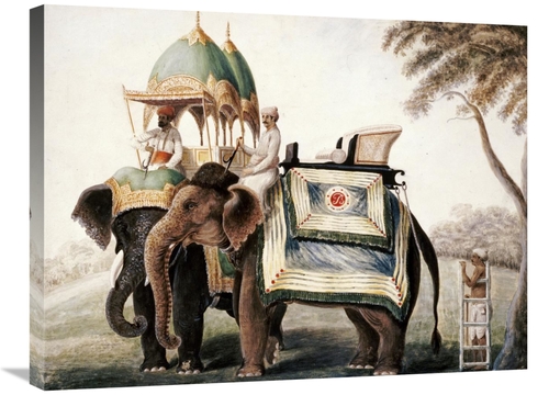 Global Gallery GCS-267869-30-142 30 in. Elephants with Their Mahout Ar