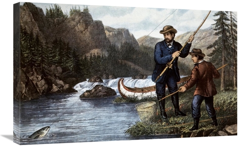 Global Gallery GCS-277204-30-142 30 in. Salmon Fishing Art Print - Cur