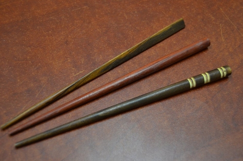 3 Pcs Carved Wood Hairsticks