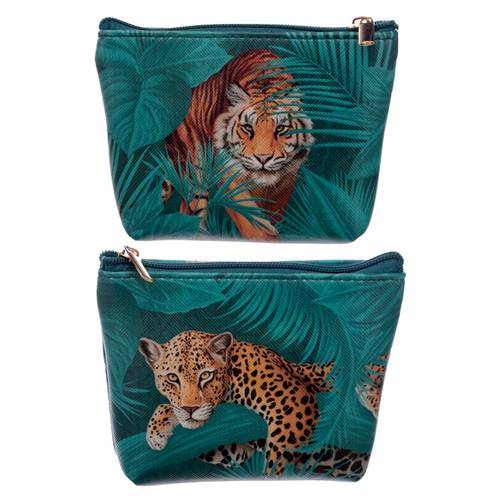 Handy PVC Make Up Bag Purse - Big Cat Spots and Stripes
