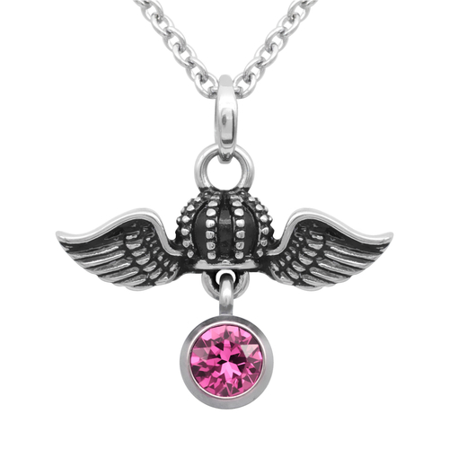 Birthstone Crown Necklace 'Crown Royal Flight' With Crystal 