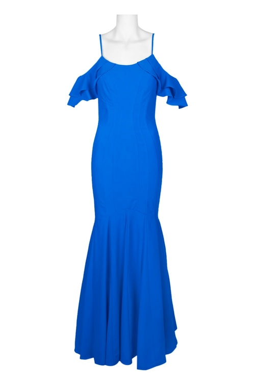 Decode Spaghetti Strap Cold Shoulder Flutter Sleeve Zipper Back