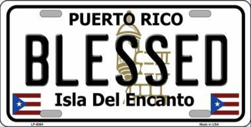 Smart Blonde LP-6864 Blessed Puerto Rico Metal Novelty License Plate