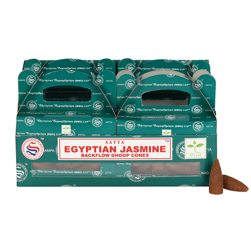 Box of 6 Egyptian Jasmine Backflow Dhoop Cones by Satya