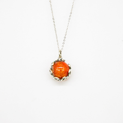 Gift Box - Aroma Necklace White Gold - Planet Solstice Sunburst (Fire