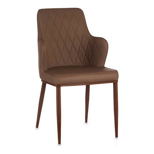 Armchair Brown Rhombus Polyskin Steel (53 x 90 x 43 cm)