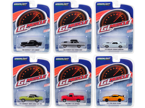Greenlight Muscle Series 22, Set of 6 Cars 1/64 Diecast Model Cars by