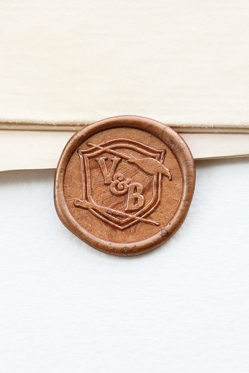 Wedding Wizard Magic wax seal stamp, Custom initials Personalized