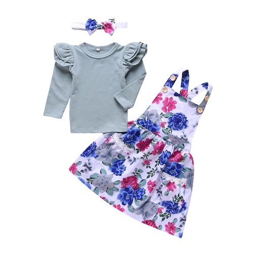 Little Girl Spring 3PCS Dress Clothes Sets Baby