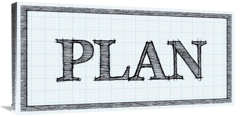 Global Gallery GCS-453840-1836-142 18 x 36 in. Sketched Words - Plan A
