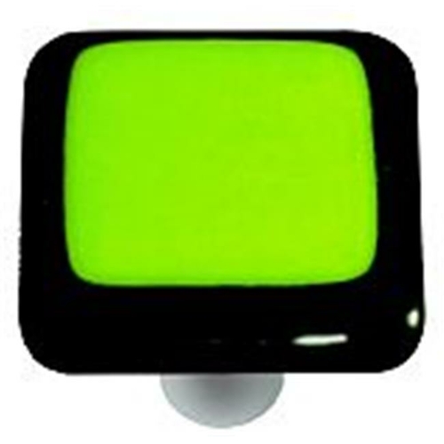 Hot Knobs HK5004-KA Black Border with Spring Green Square Glass Cabine