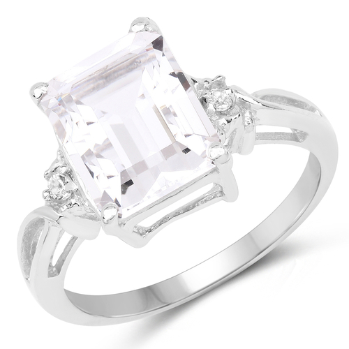 3.42 Carat Genuine Crystal Quartz & White Topaz .925 Sterling Silver