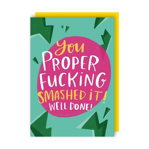Smashed It Funny Congratulations Card (Pack of 6)