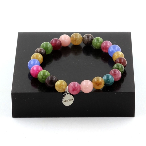 Multicolor Tourmaline Bracelet 8 mm Beads.