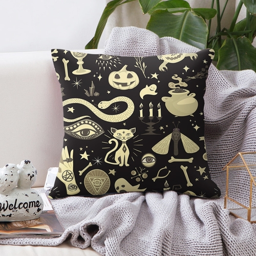 DIDIHOU Halloween Cushion Cover Pumpkin Castle