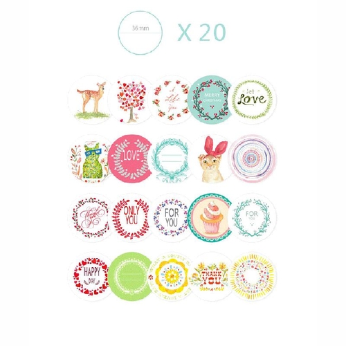 38pcs/set  Girl Cute Animal Paper Sticker Creative