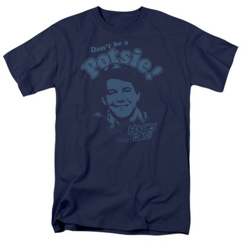 Trevco Happy Days-Dont Be A Potsy - Short Sleeve Adult 18-1 Tee - Navy