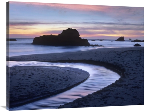 Global Gallery GCS-396529-3040-142 30 x 40 in. Creek Flowing Into Ocea