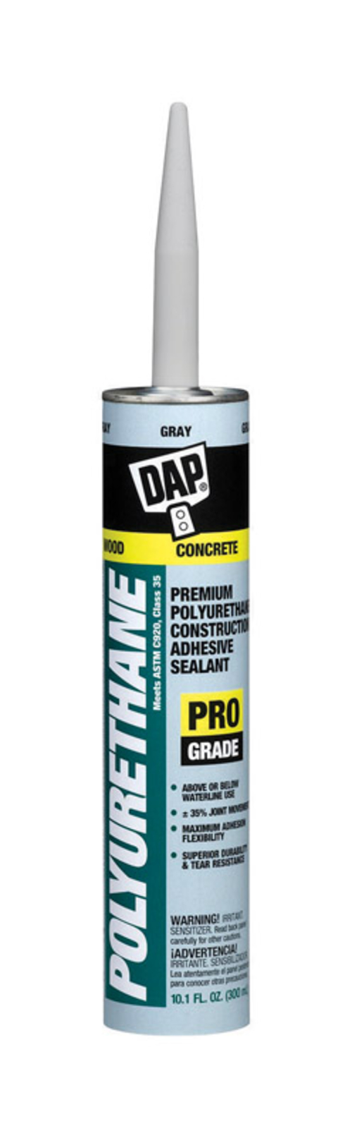 DAP 1836725 Pro Grade Gray Polyurethane Construction Sealant, 10.1