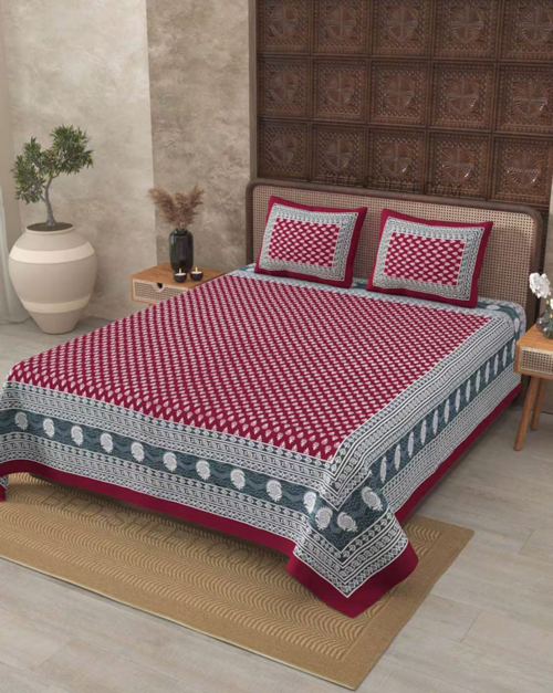 Pure Cotton Traditional Mandala Jaipuri Printed Bedsheet for Double