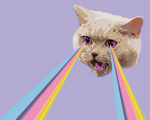 Paint by Numbers - CAT AND RAINBOW LASERS