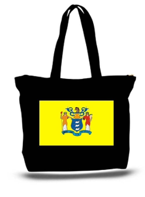 State Flag Of New Jersey Large Tote New Zipper Bag