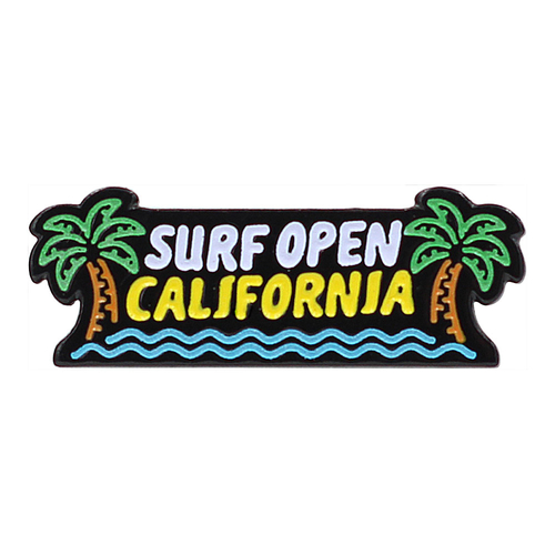 Surf Open California Neon Sign Enamel Pin